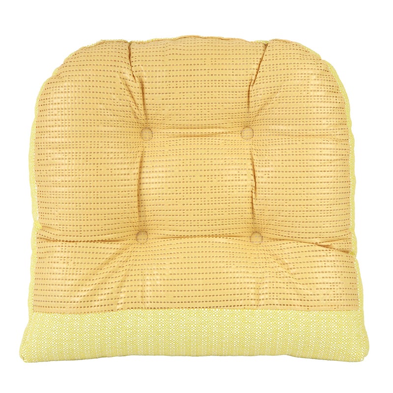 Klear Vu وسائد كراسي طعام غير قابلة للانزلاق من كليار فيو، مريحة ومناسبة للاستخدام في المطبخ أو المكتب، شكل U، وسادة مقعد مقاومة للانزلاق، 15x15 بوصة، 4 قطع (عبوة من 1)، أصفر سادة - Image 4